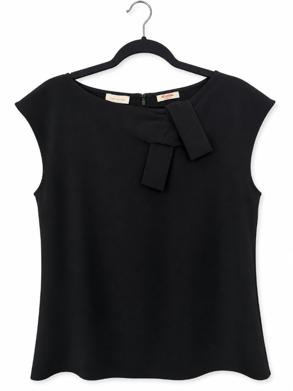 The Limited Scandal Collection Black Bow Blouse L NWT